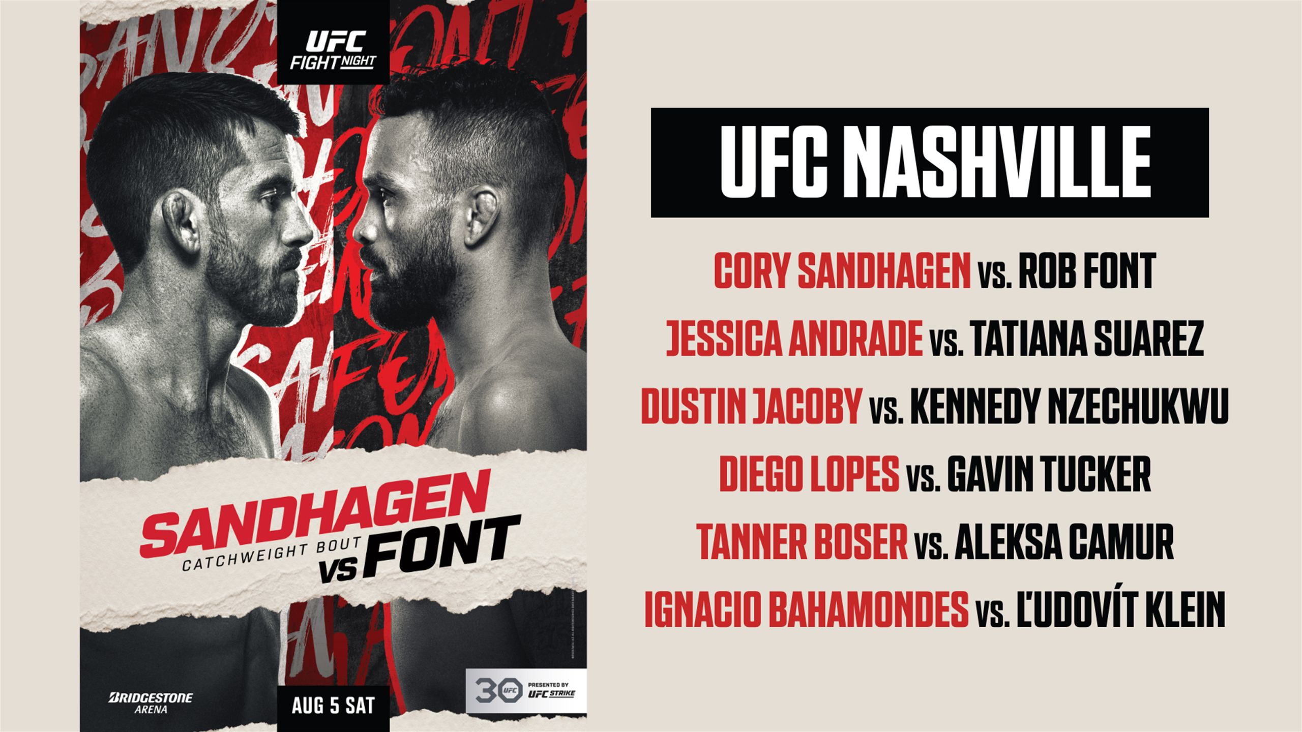 UFC Nashville Hoe laat en waar kijk je live naar UFC Nashville