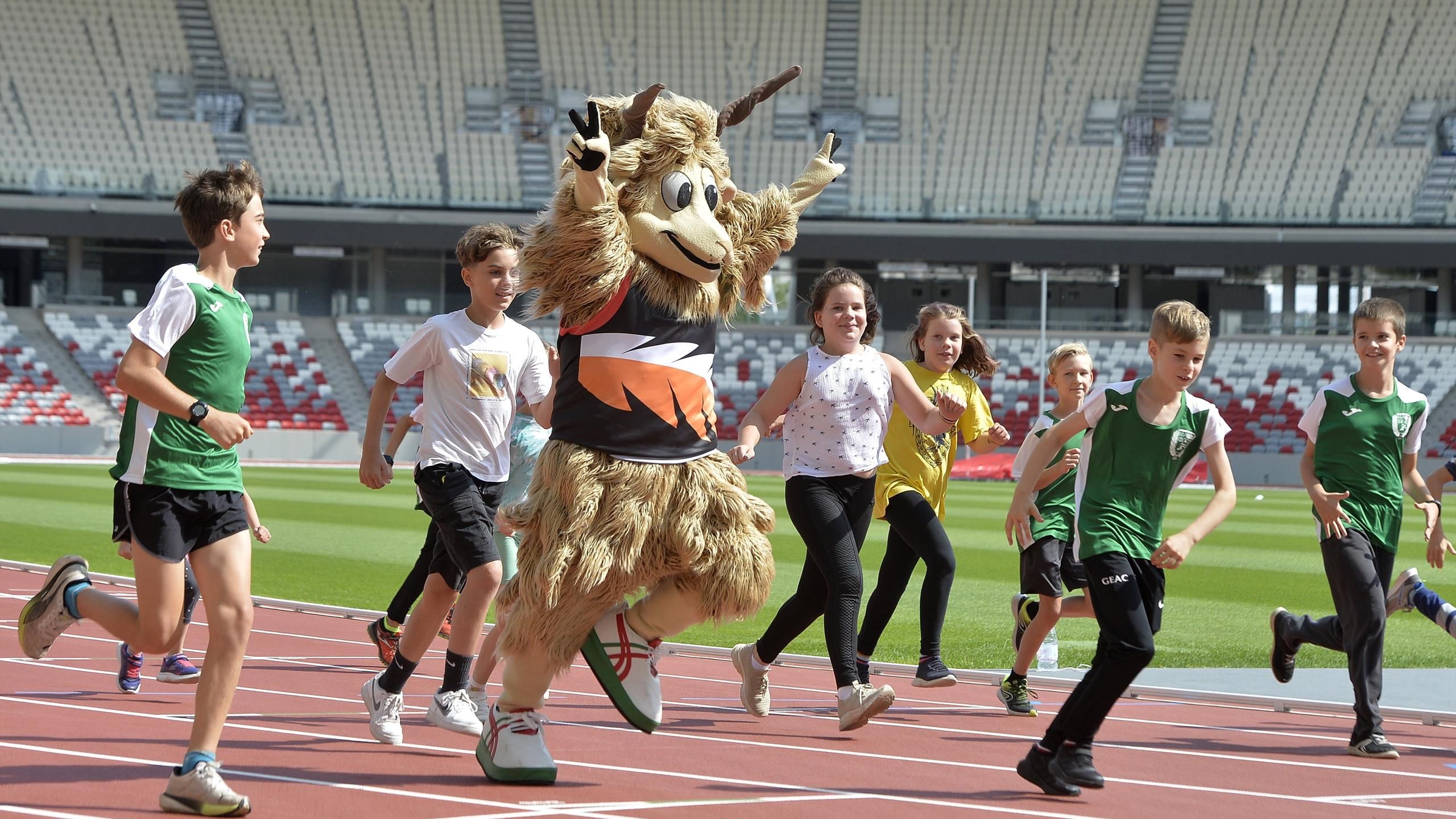 A mascot that looks really happy – the official sheep of the World Athletics Championships has been introduced