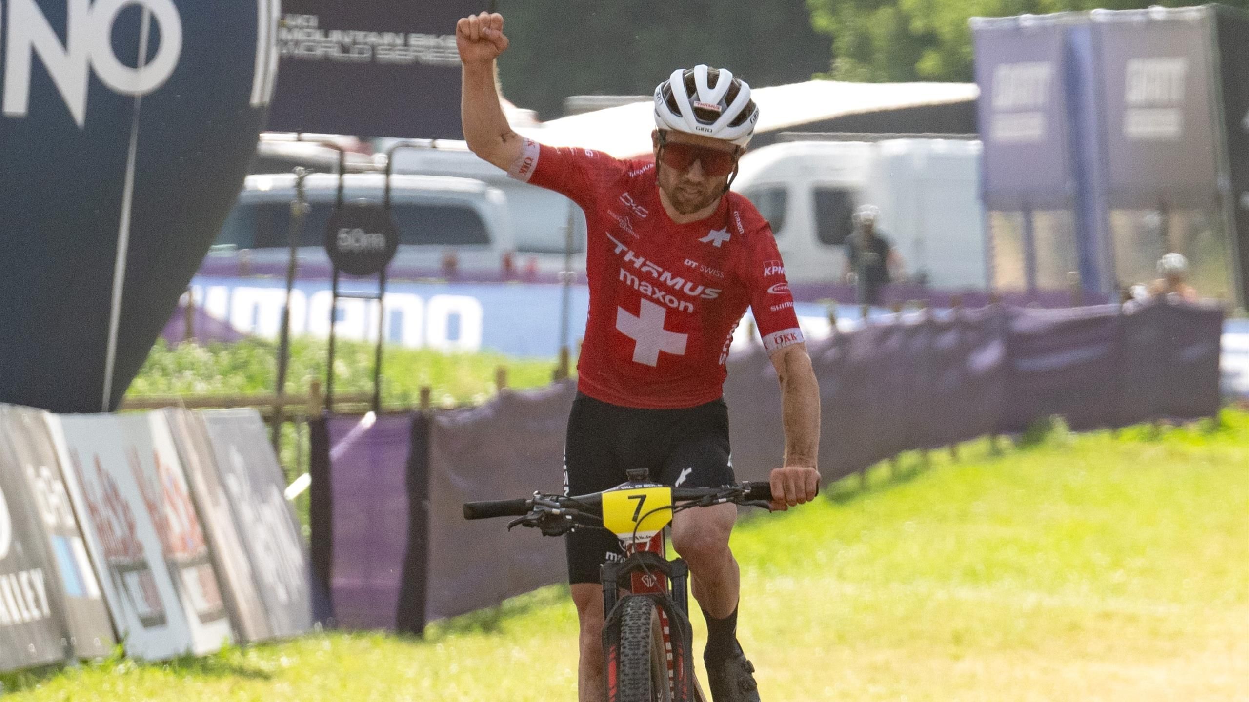 Mathias Fluckiger powers through to claim win in UCI Cross country World Cup men s race in Andorra Tom Pidcock third