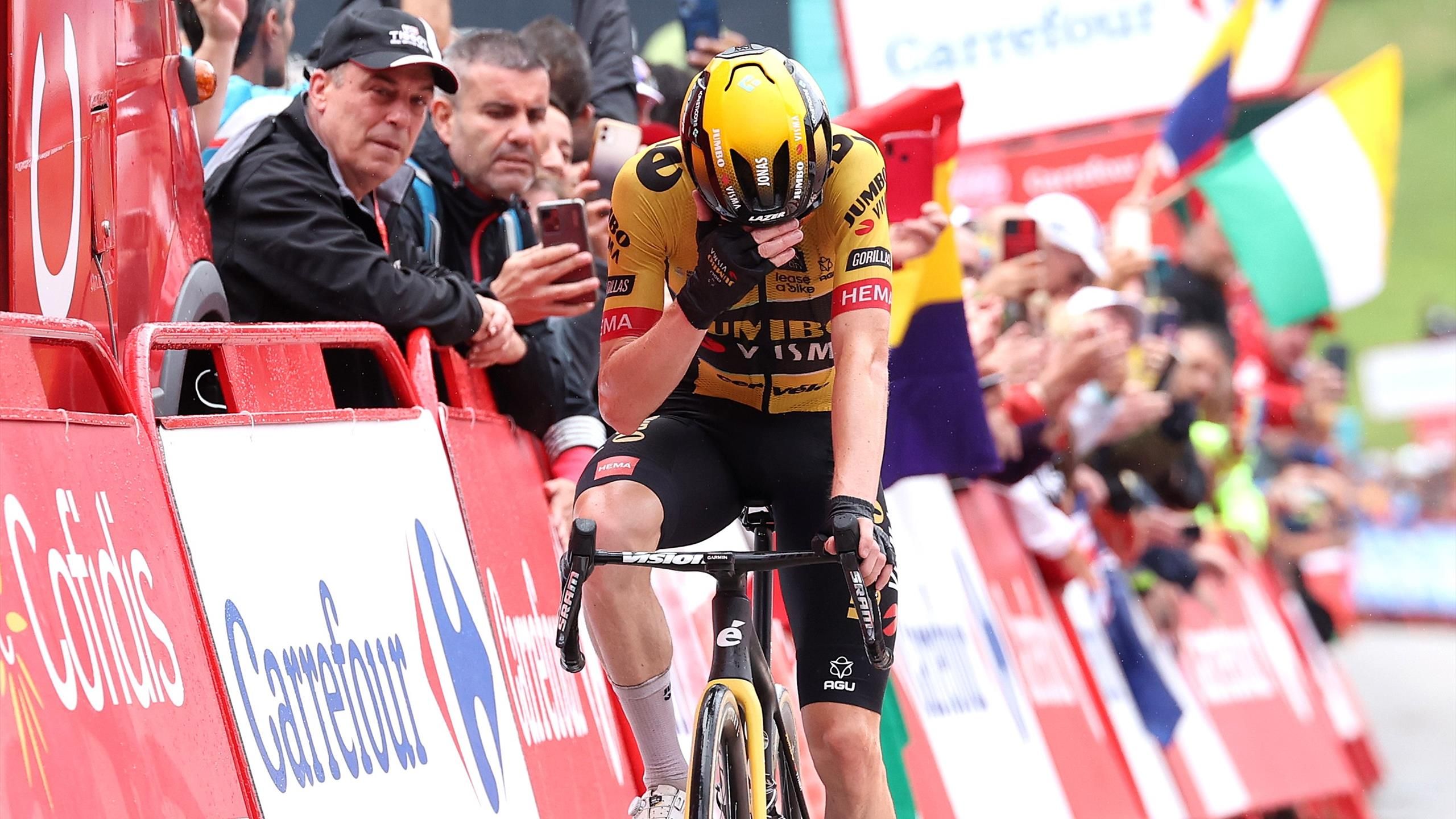 La Vuelta a Espana Jonas Vingegaard takes emotional Stage 16 victory, edges closer to team-mate Sepp Kuss red jersey