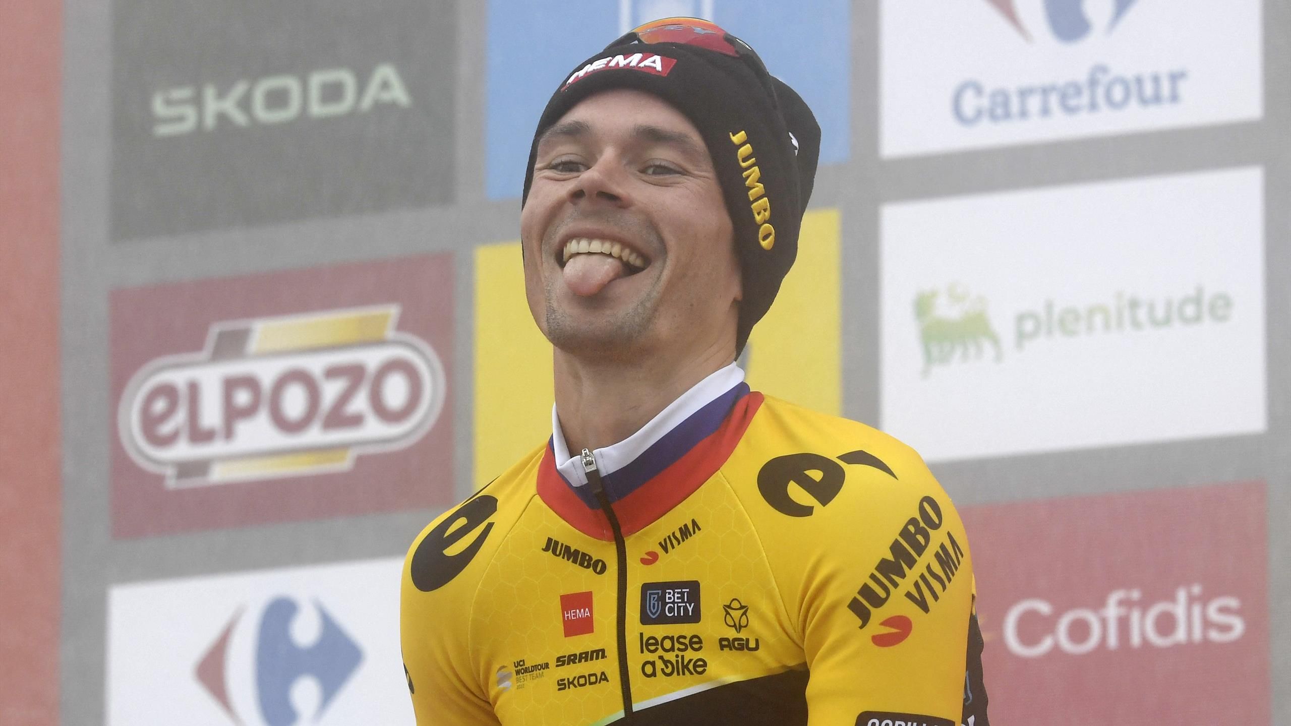 Primoz Roglic wins Stage 17 at Vuelta a Espana as Jumbo-Visma stars distance red jersey Sepp Kuss on the Angliru