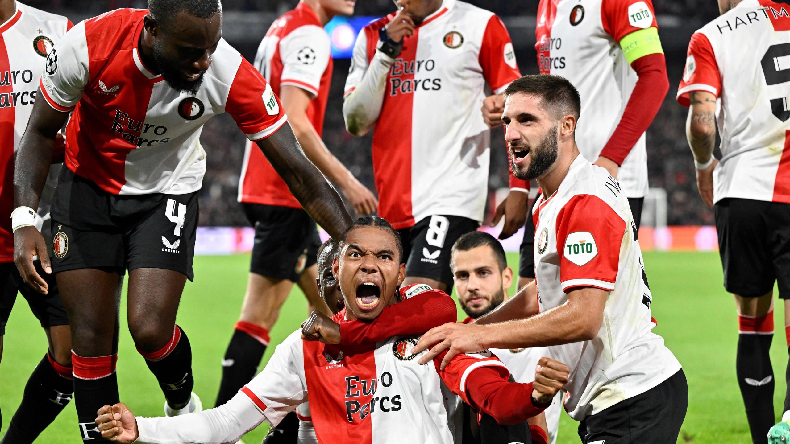 Feyenoord 2-0 Celtic Dutch champions overcome nine-man Celtic on night to forget for Brendan Rodgers side