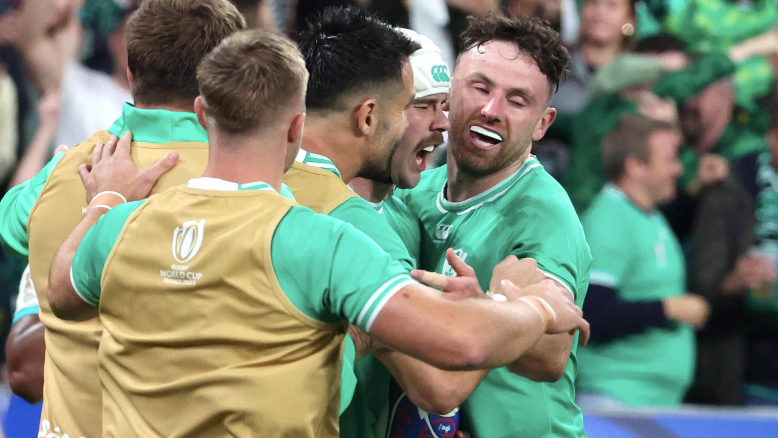 South Africa 8-13 Ireland Mack Hansen try helps secure thrilling win over Springboks at Rugby World Cup