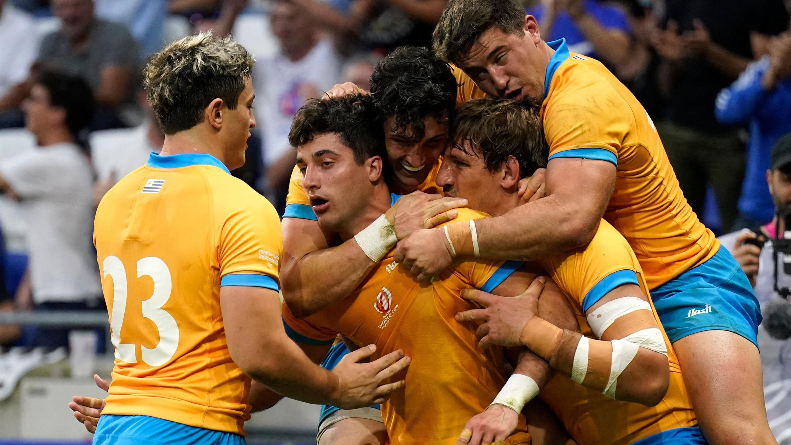 Rugby World Cup 2023 Uruguay mount comeback to deny Namibia maiden tournament win as cards and tries flow in Lyon