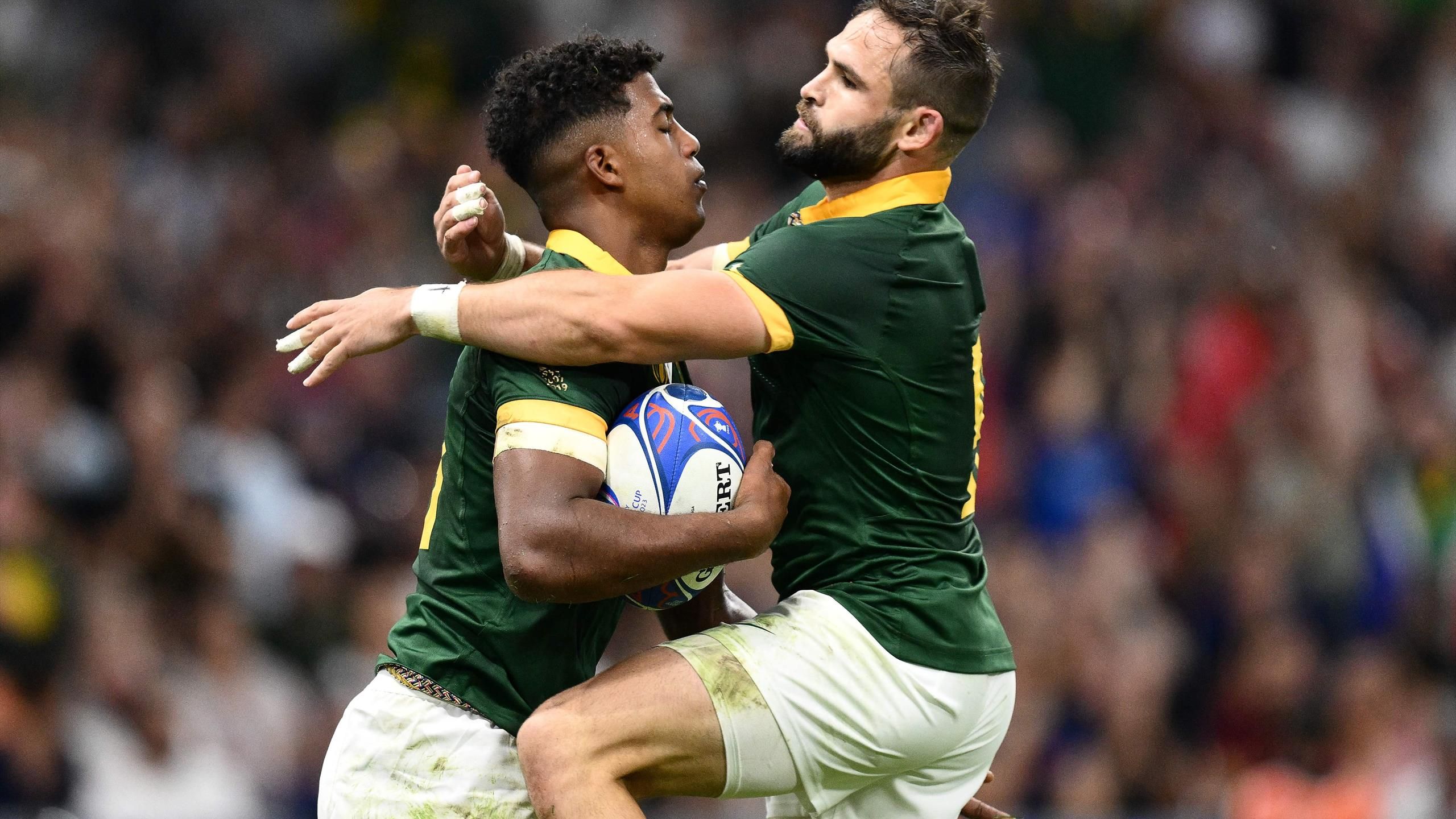 South Africa 49-18 Tonga Springboks put one foot in Rugby World Cup quarter-finals with bonus-point win
