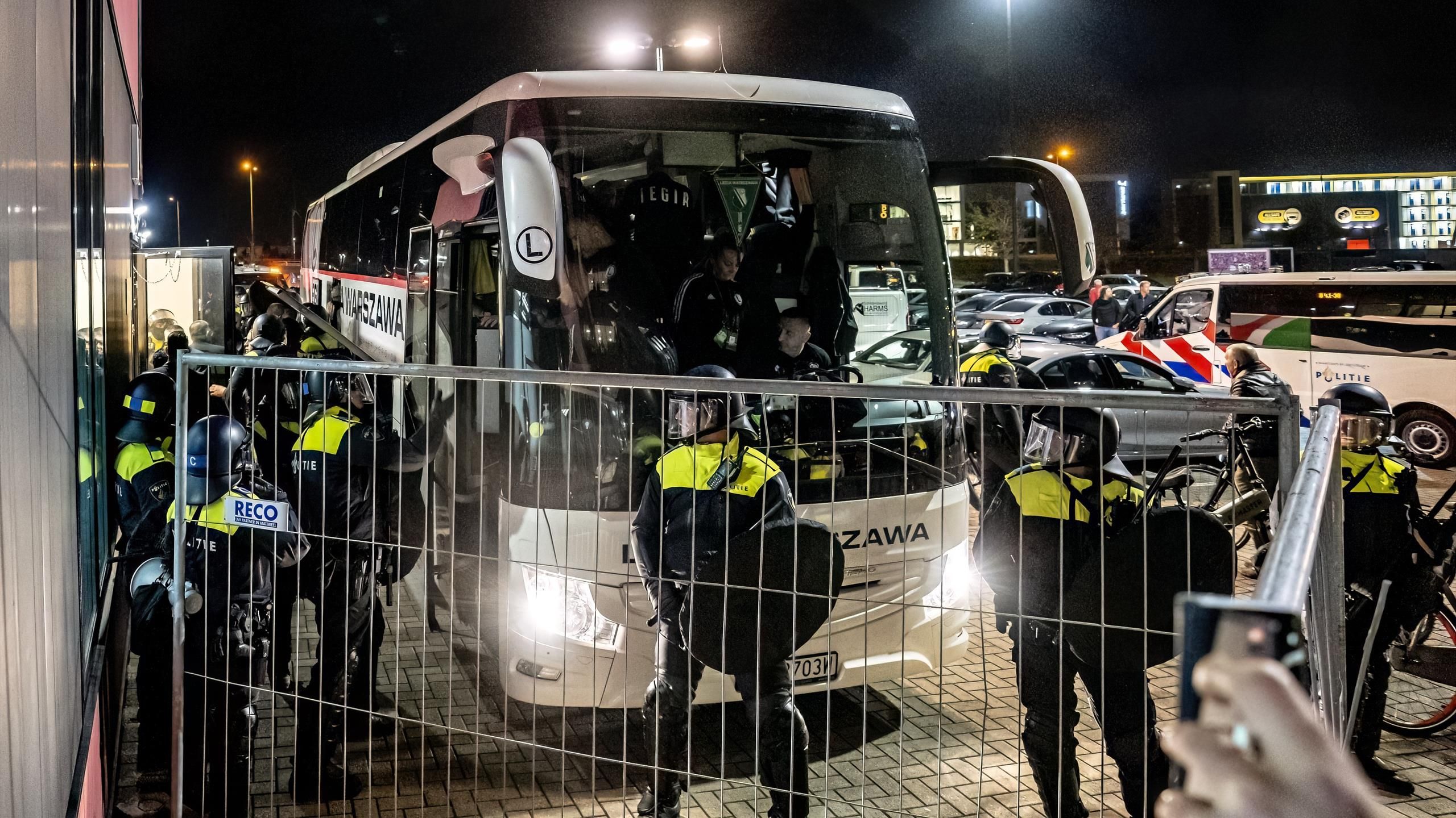Josue and Radovan Bankov from Legia were arrested by police after the match against AZ Alkmaar