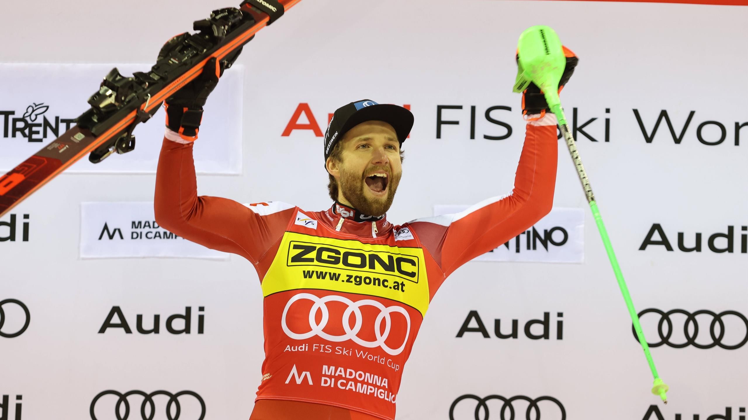 Madonna di Campiglio: Marco Schwarz gana el slalom nocturno tras atrapar – Linus Strasser entre los diez primeros