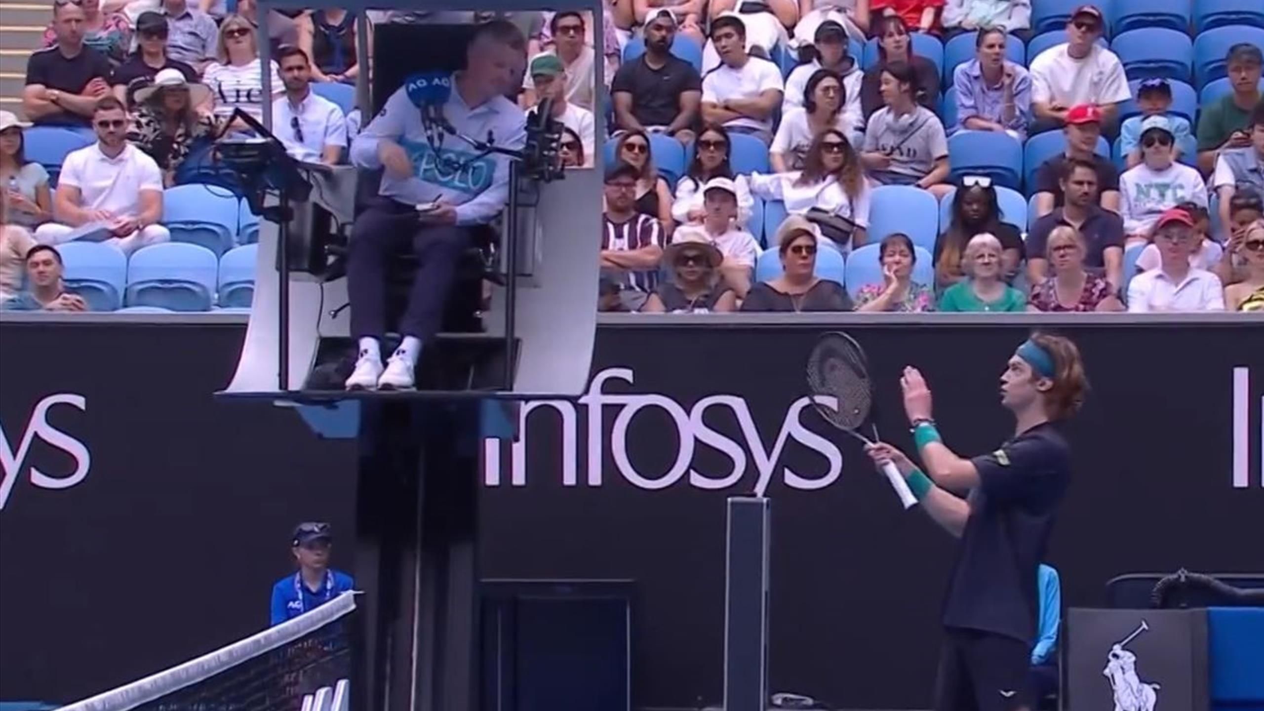 Australian Open – Andrey Rublev argues with referee in opening match: 'You don't have to decide'