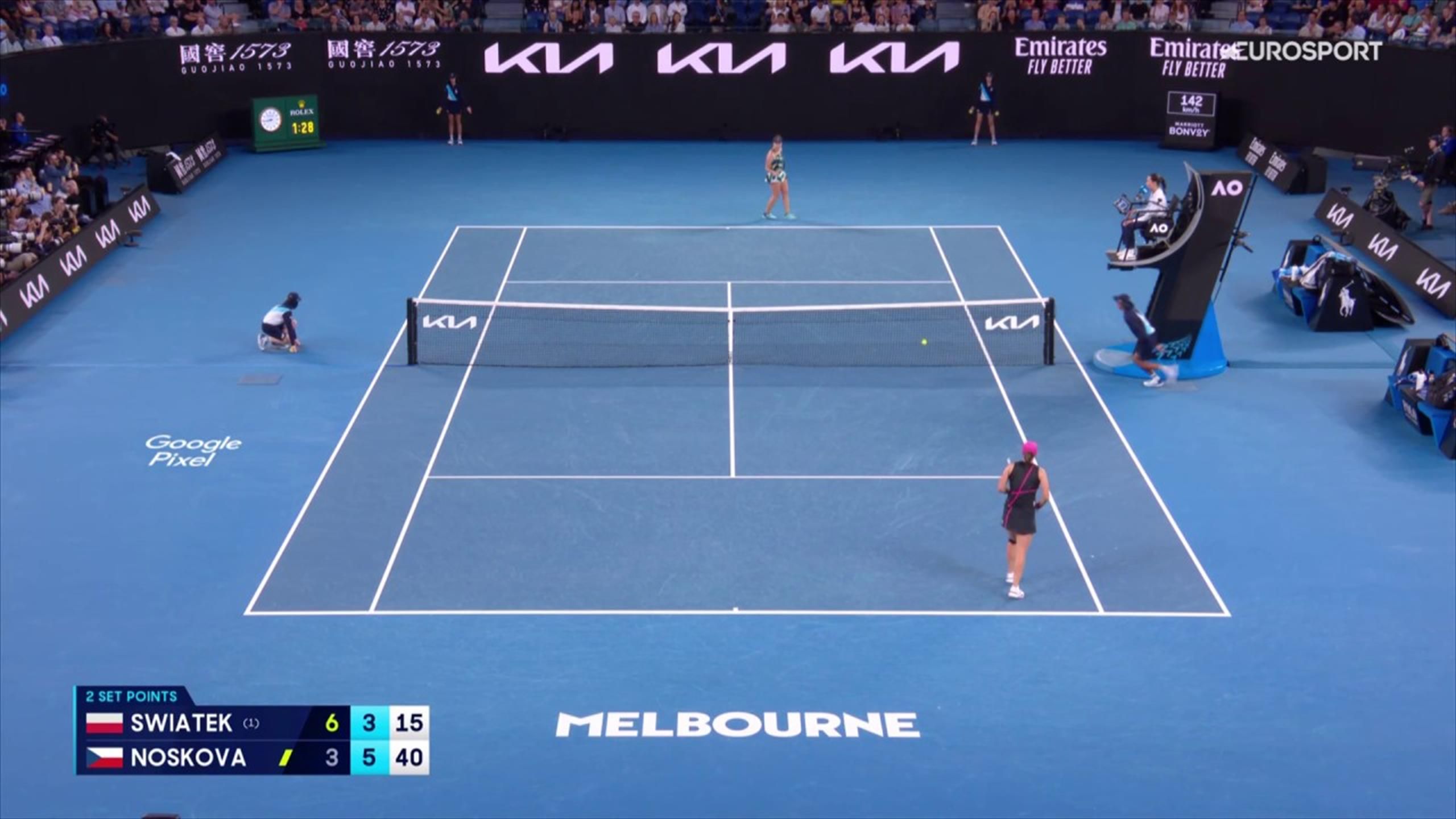 Noskova wygrała 2. seta w meczu z Świątek w 3. rundzie Australian Open