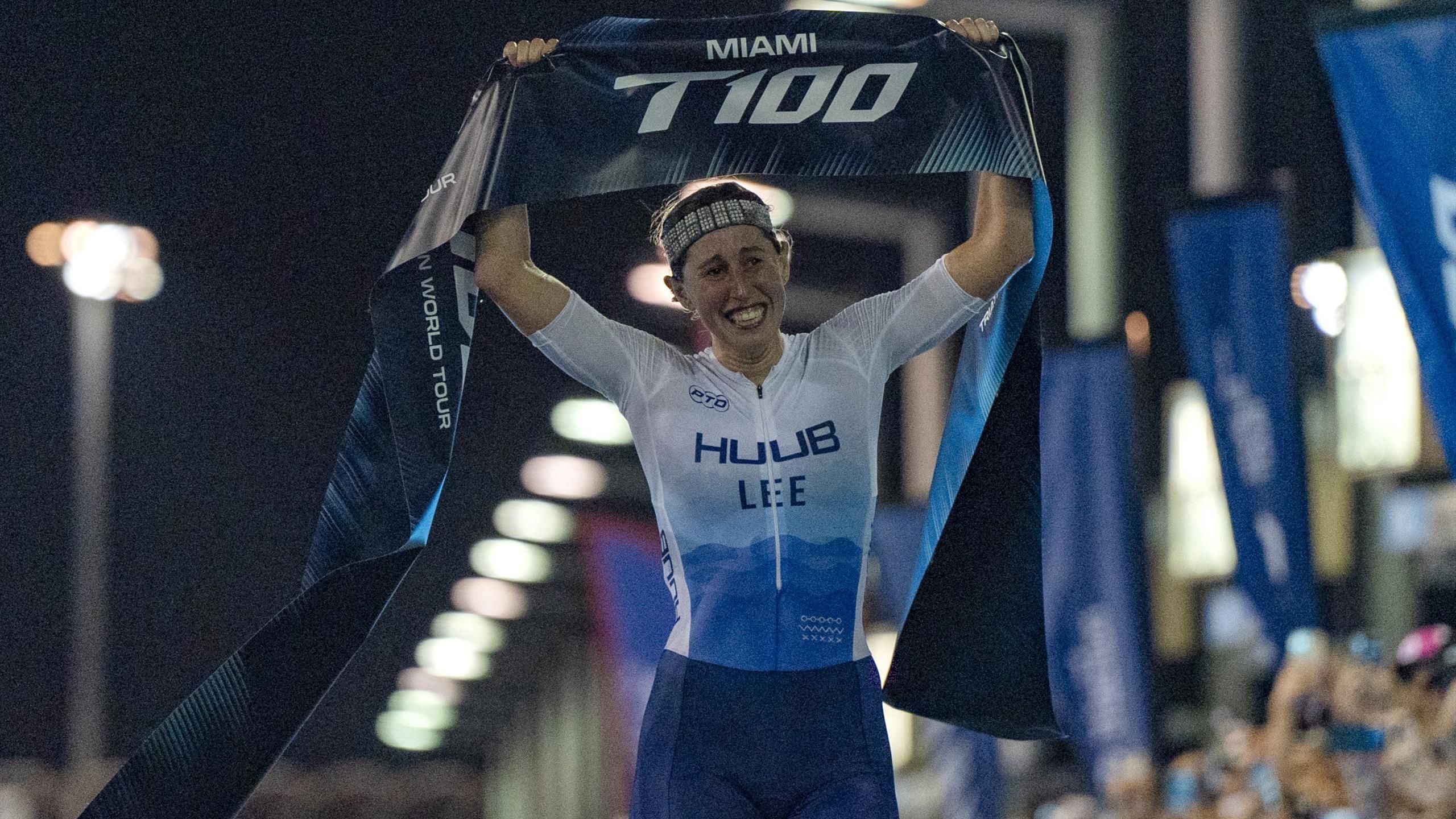 T100 2024 India Lee se impone en Miami en el estreno Triathlon World