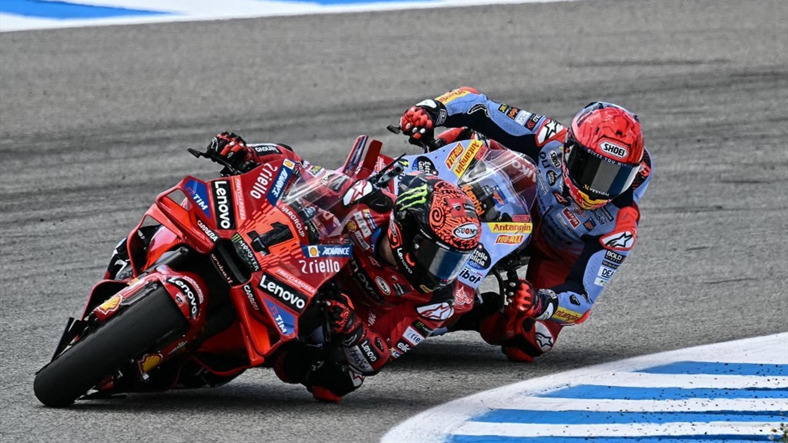 MotoGP: Marquez első ducatis győzelméért hajtott, de Bagnaia nyerte a gigászok csatáját