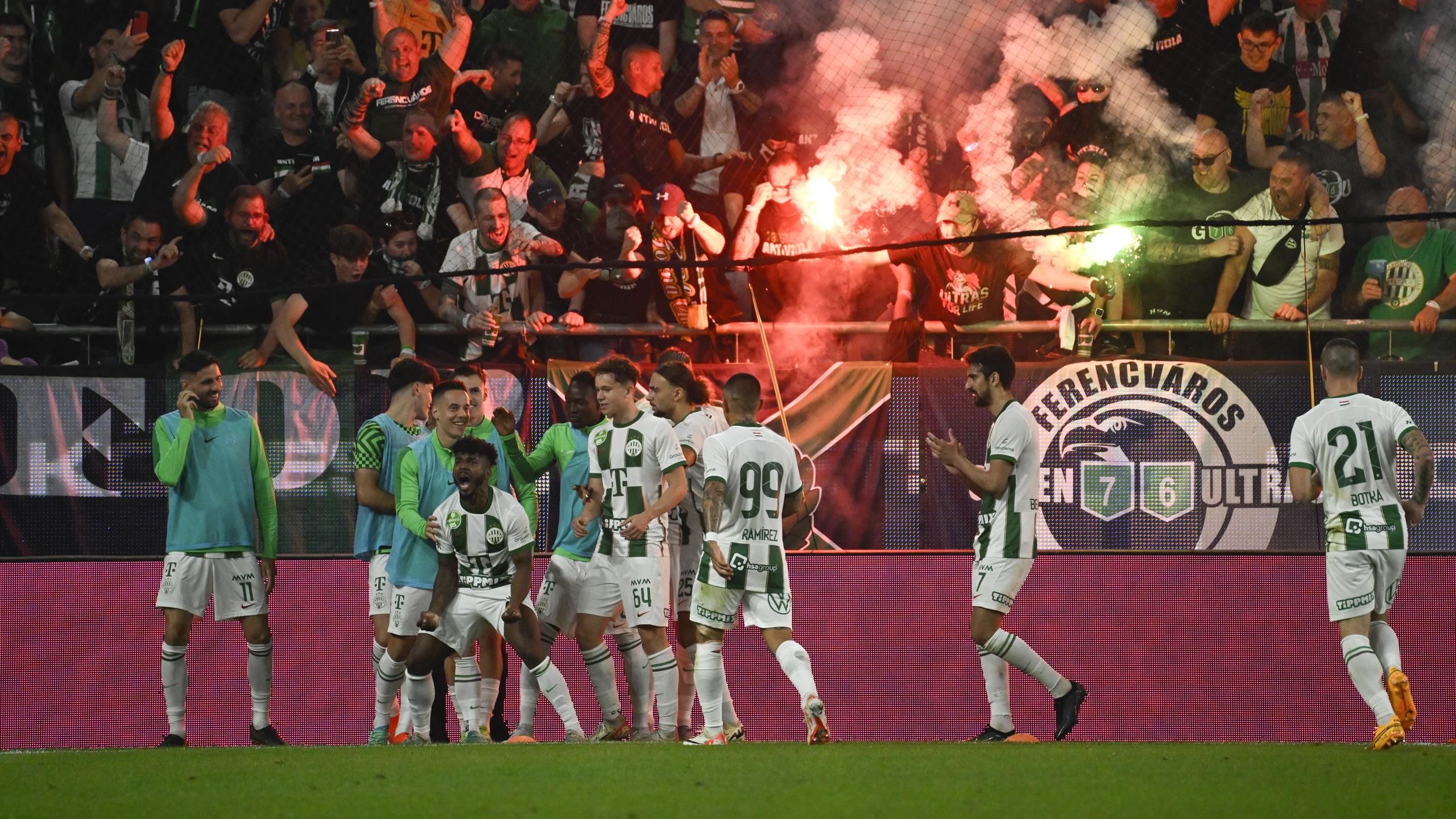 A Ferencváros nyert az Újpest elleni derbin, győzelemmel ünnepelte a bajnoki címet a szezonzárón