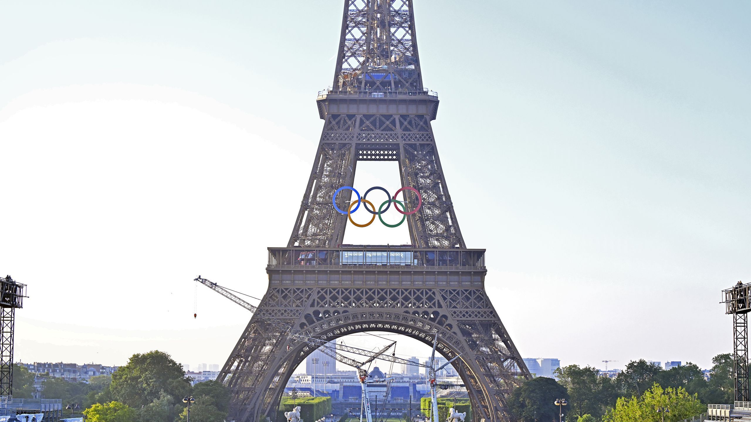 Olympic rings mounted to Eiffel Tower as excitement grows for Paris