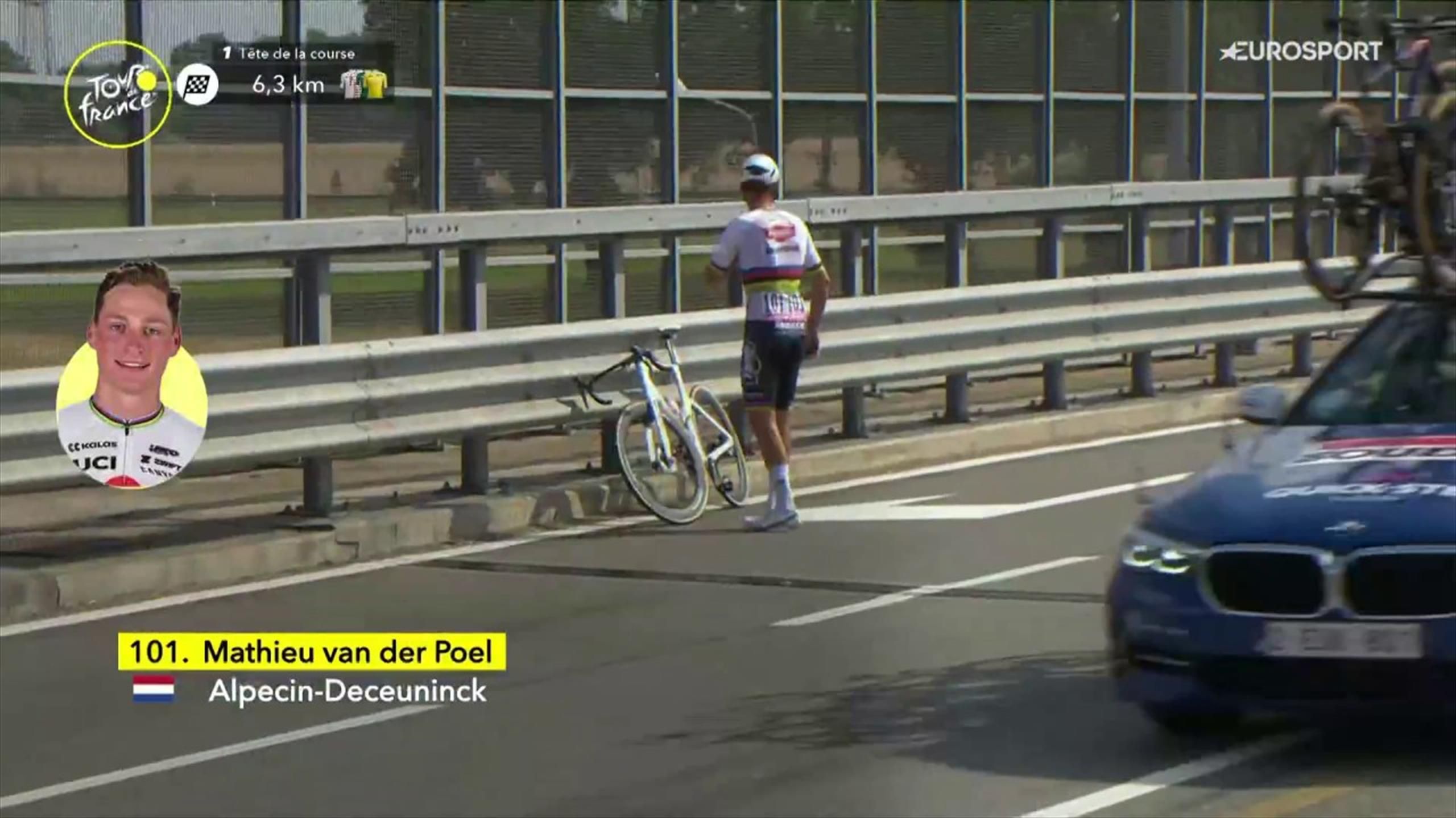 Tour de France - Problema meccanico per van der Poel! Niente volata con ...