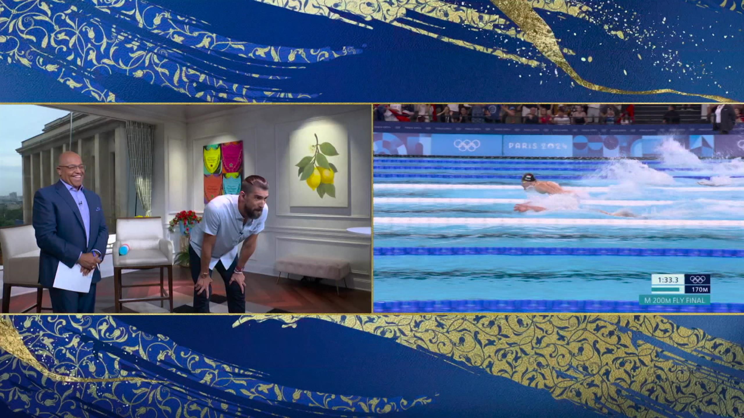 Watch as Michael Phelps left in awe as Leon Marchand chases greatness