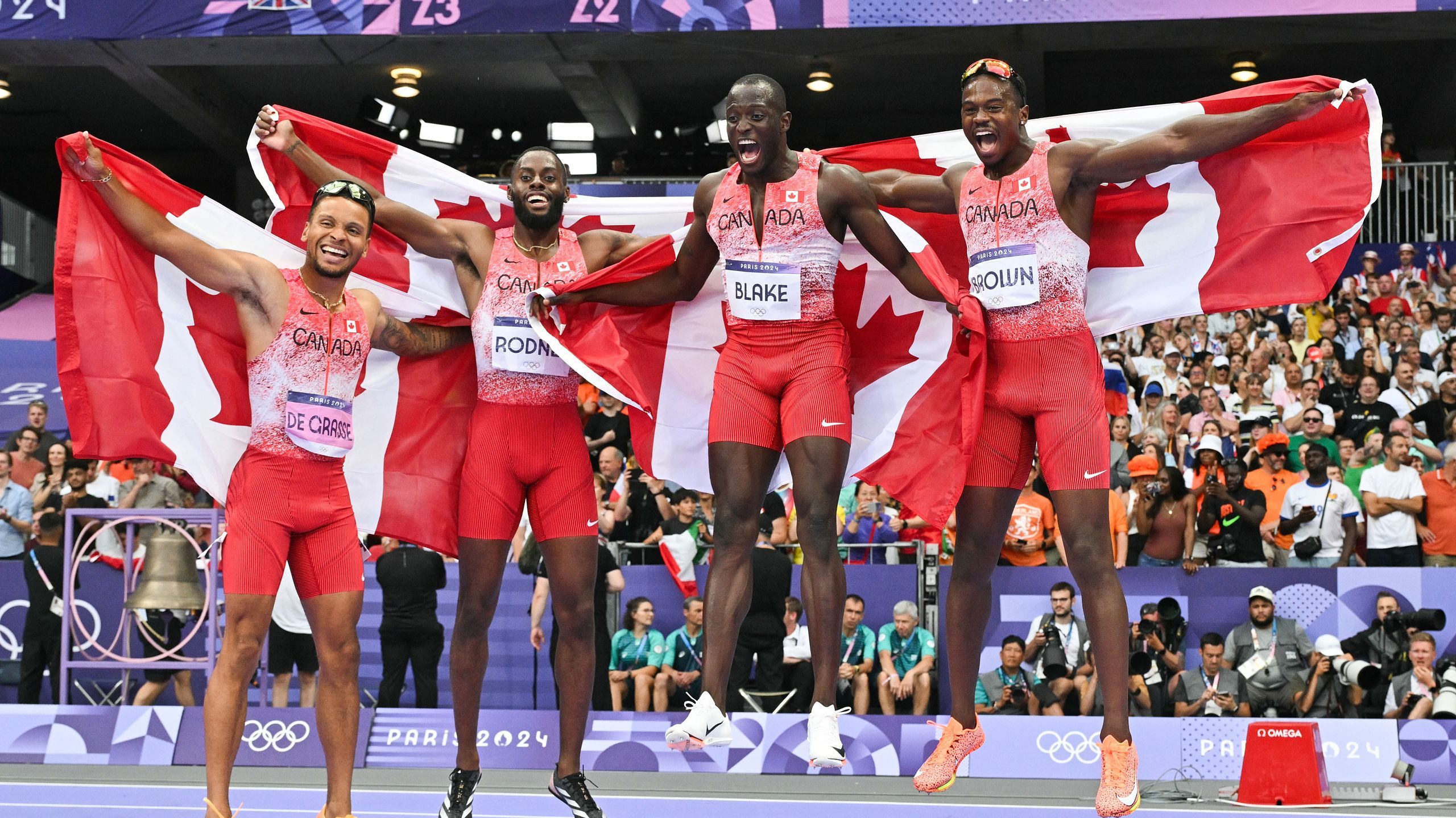 Paris 2024 Canada clinch 4x100m men's relay gold, Team GB take bronze