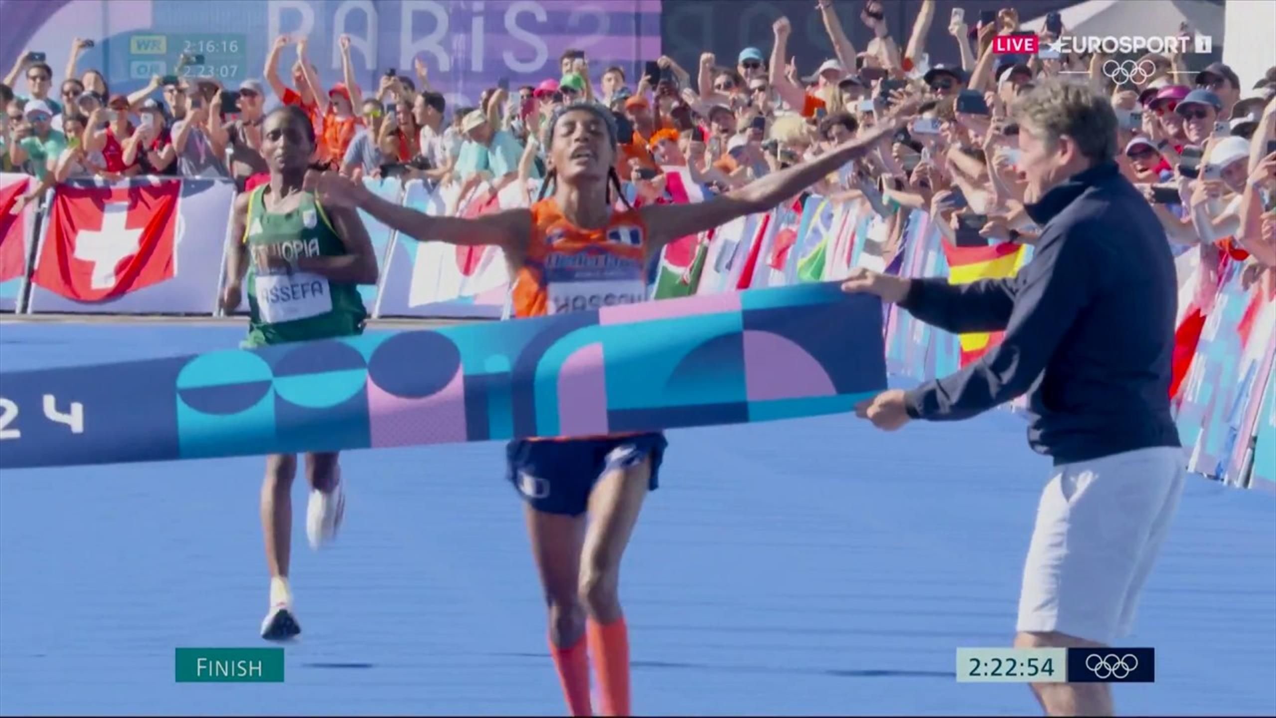Paris 2024 Sifan Hassan wint de olympische marathon Na twee keer