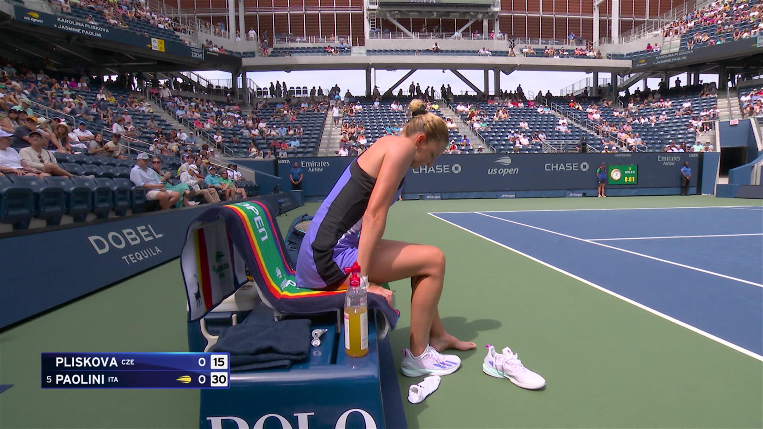 Elképesztő pech: három labdamenet után véget ért Pliskova és Paolini meccse