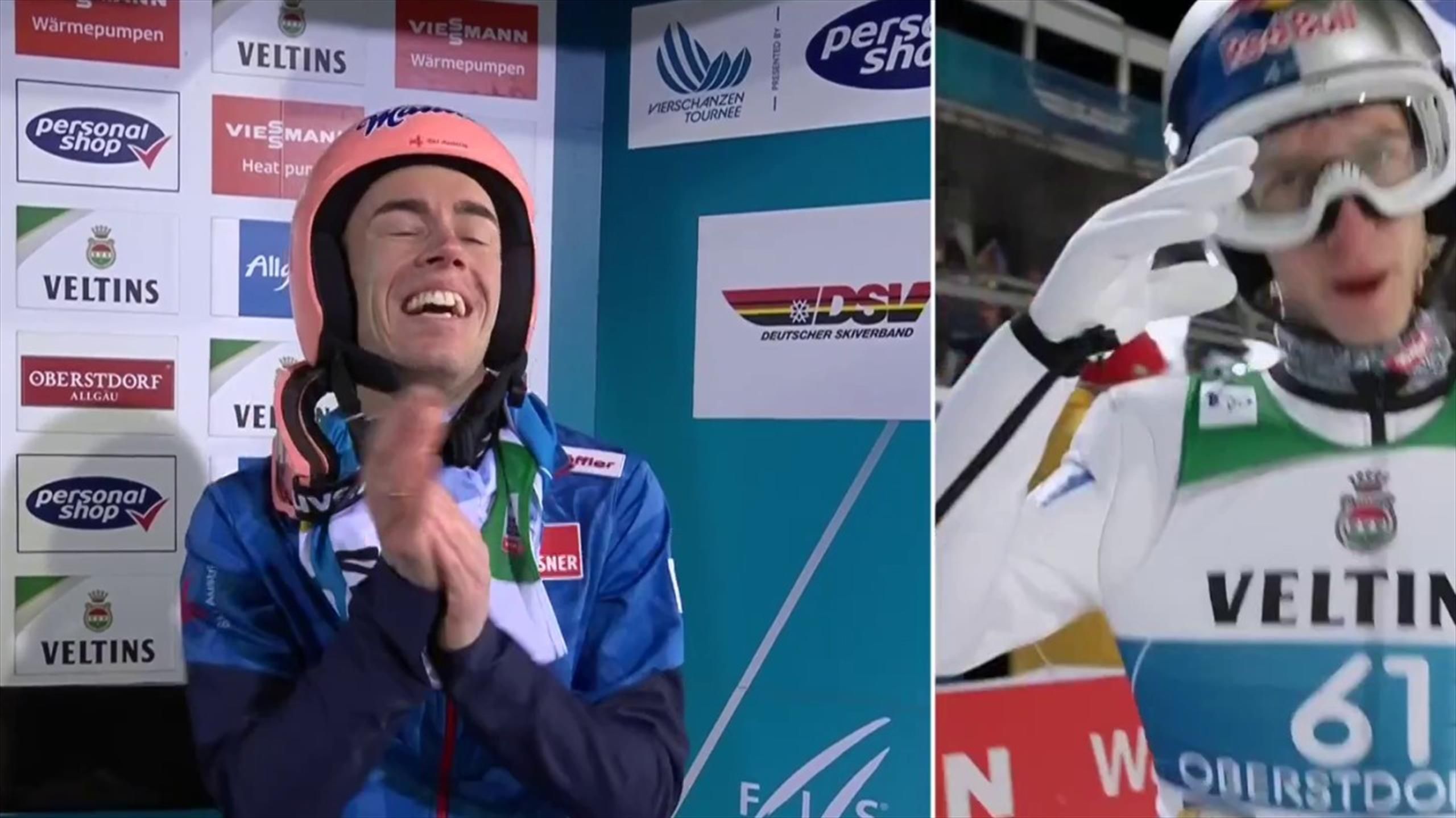 Vierschanzentournee Daniel Tschofenig fliegt in Oberstdorf zum