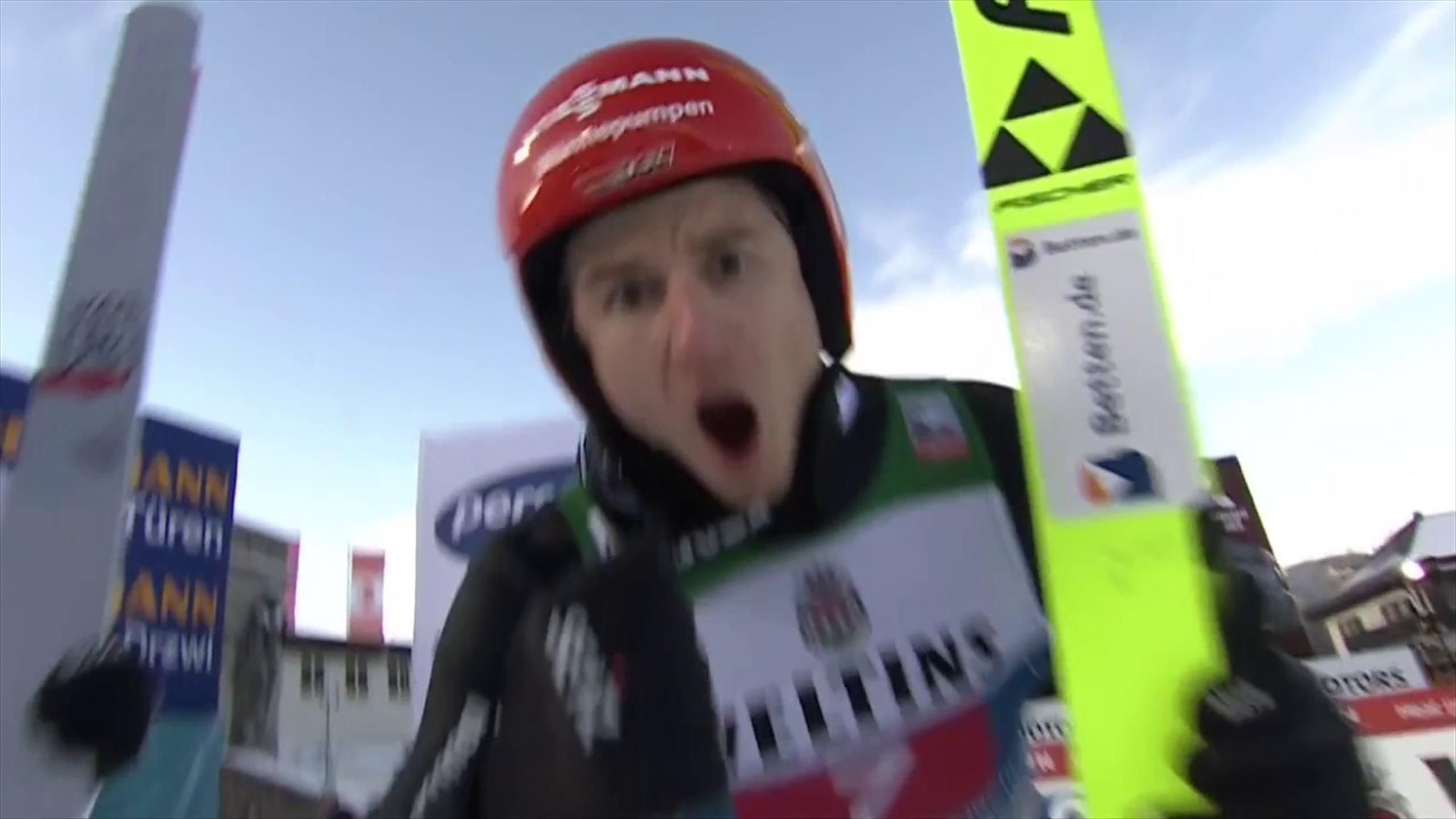 Vierschanzentournee Karl Geiger mit Riesensatz zu TopWeite beim Neujahrsspringen im 1