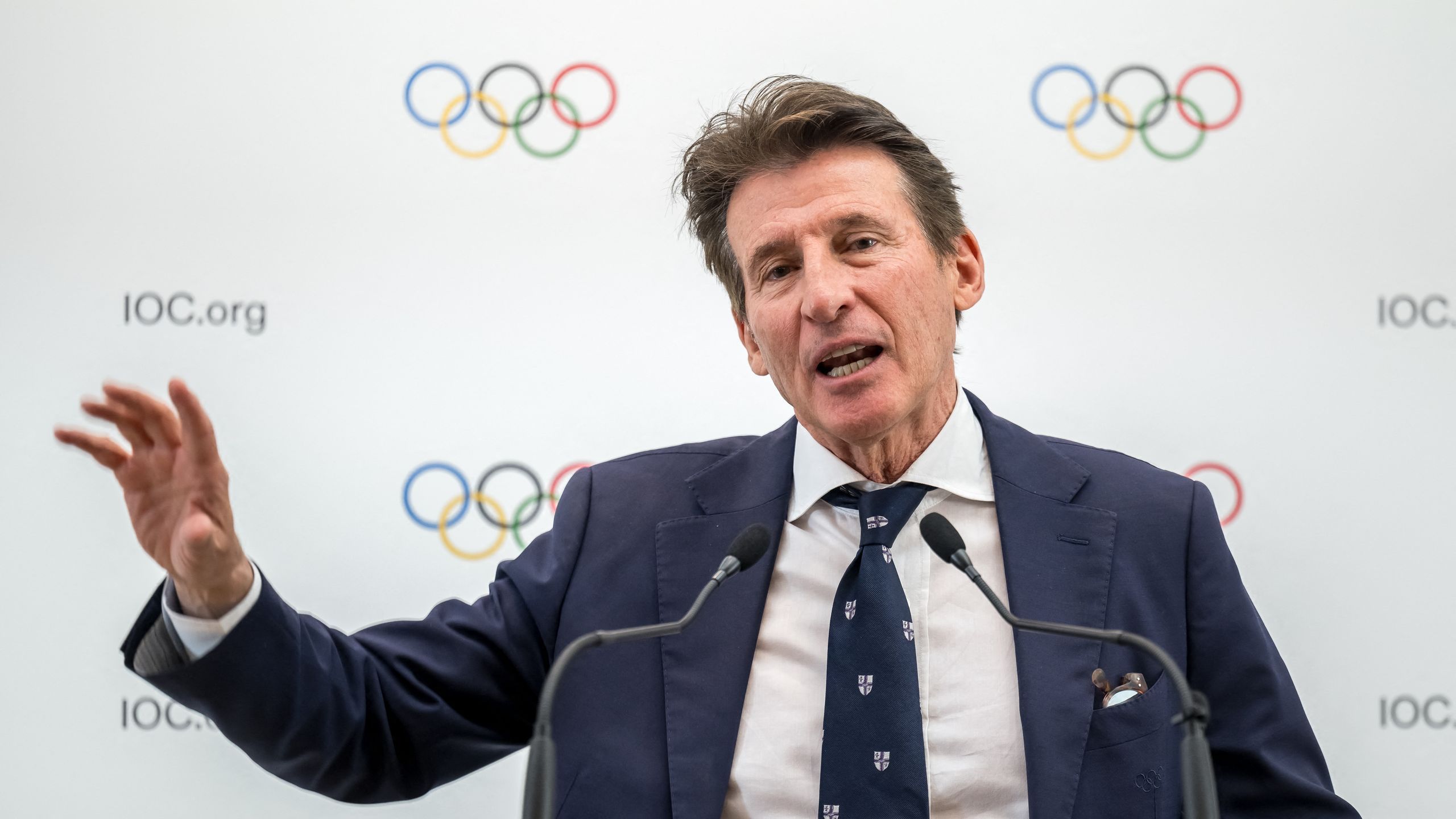 Le président de la Fédération internationale d'athlétisme Sebastian Coe ...