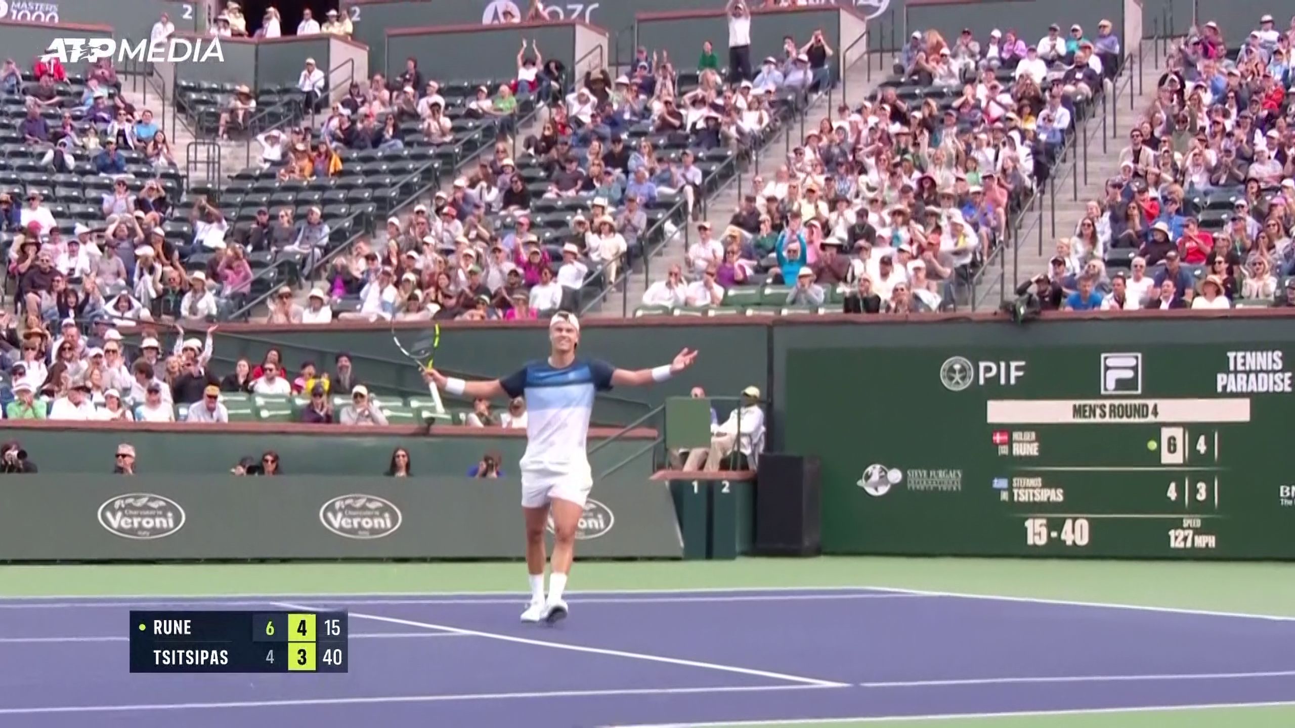 Rune ha la meglio su Tsitsipas: gli highlights in 80
