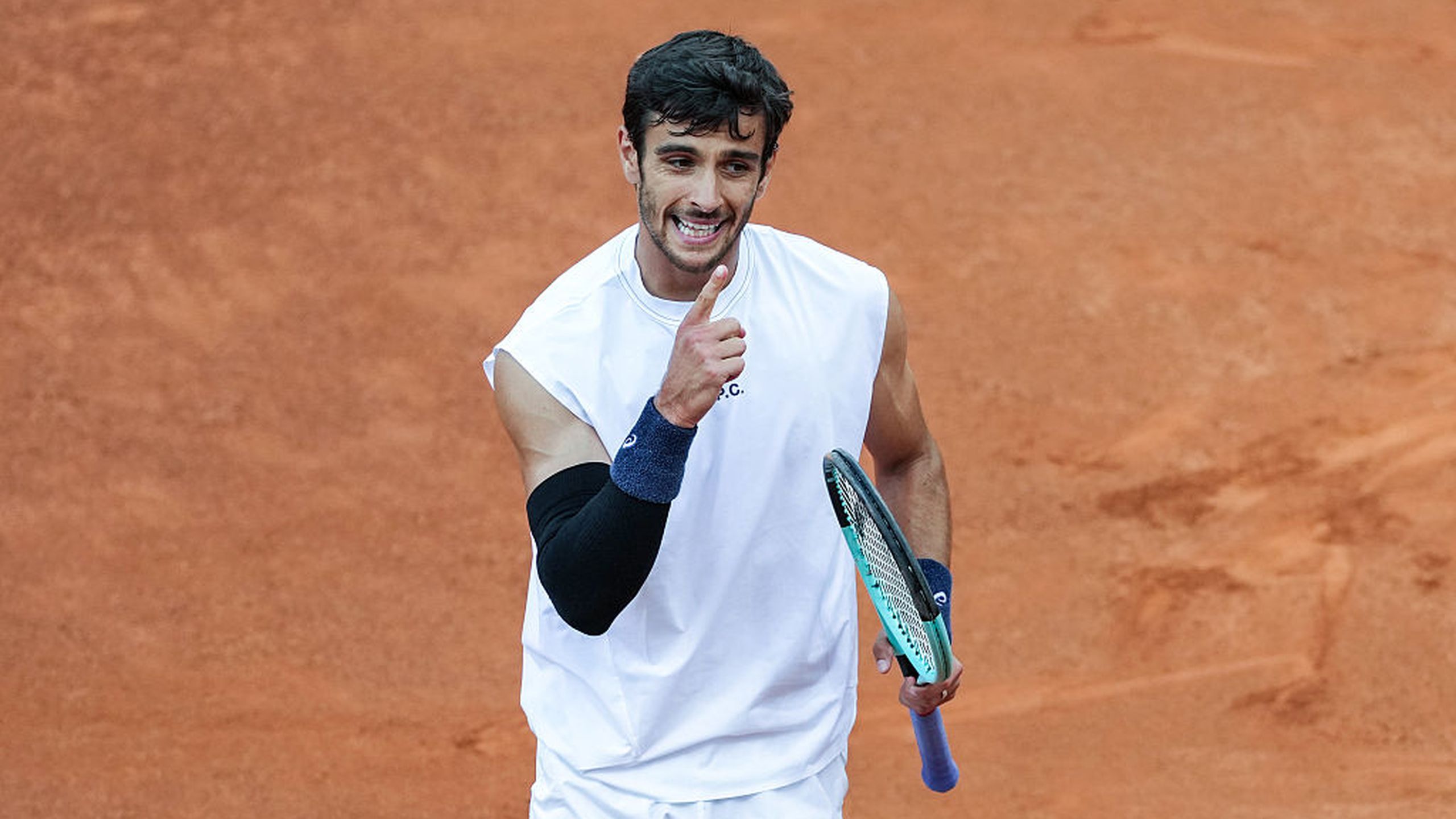 Musetti dopo la vittoria con Medvedev: 