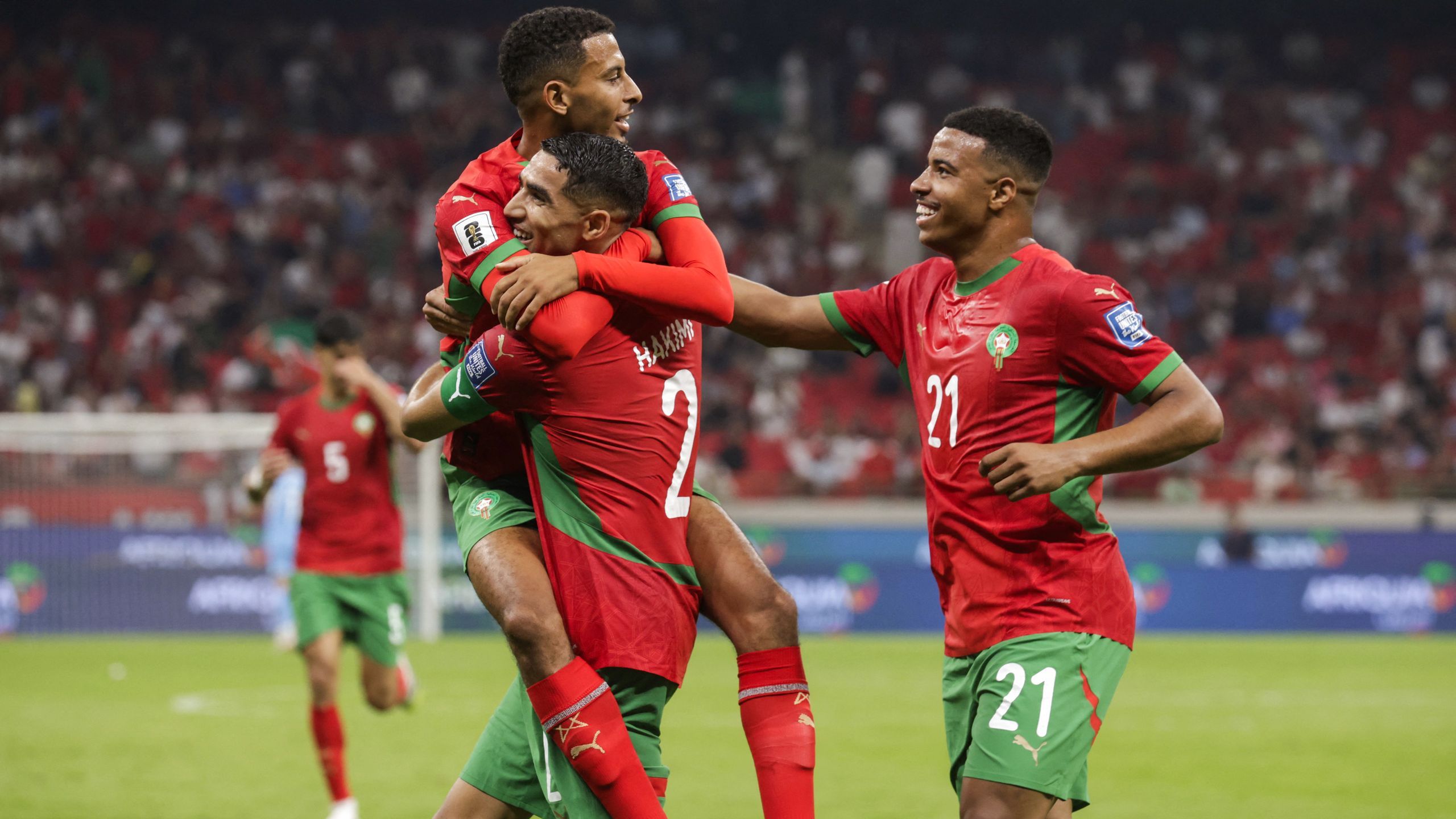 لاعبو المغرب. (وكالات) 