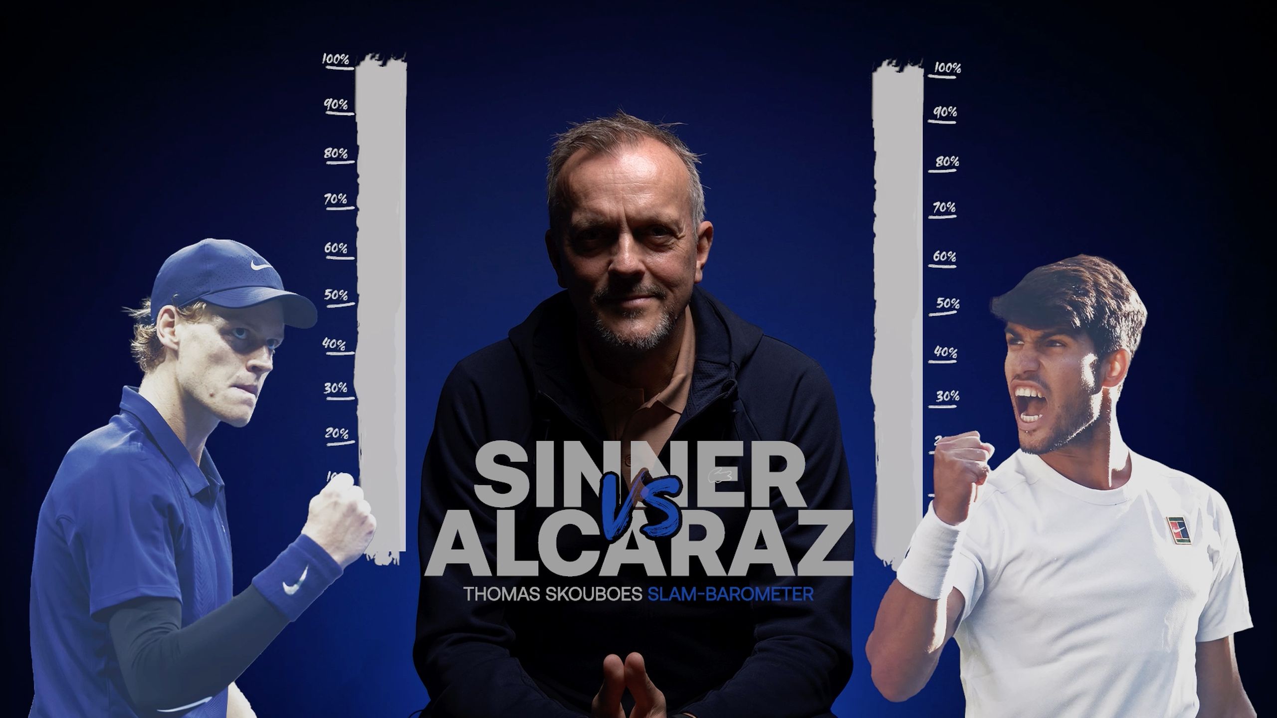 Skouboes Slam-barometer: Her har Alcaraz overhånden over Sinner