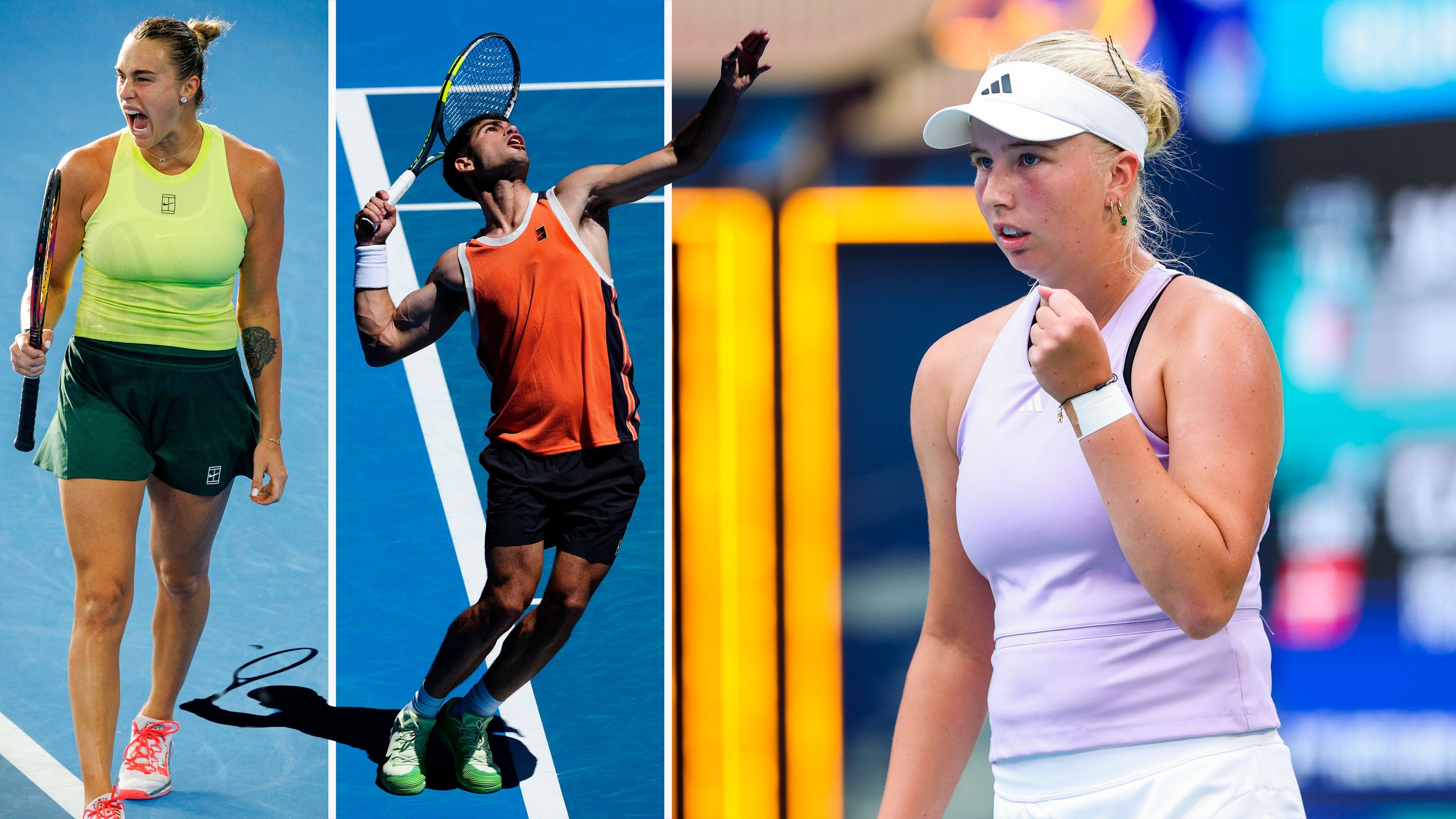 Her er overblikket over søndagens største kampe i Australian Open 2026: Clara Tauson, Aryna Sabalenka, Carlos Alcaraz og mange andre skal i aktion