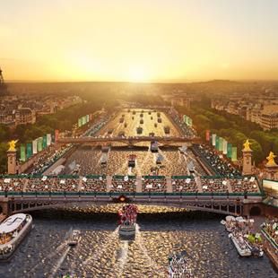 Olympia 2024 er ffnungsfeier in paris mit bootsparade auf der seine
