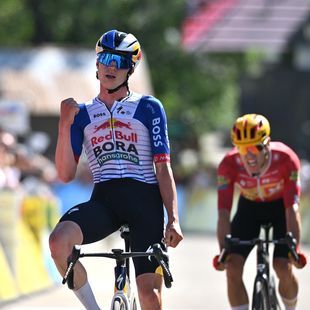 Tour Auvergne-Rhone-Alpes: Maxim van Gils celebrates stage win in Red Bull ...