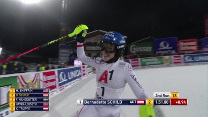 WATCH: Schild finishes second in slalom at Flachau