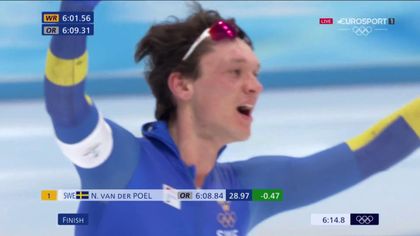 Un apellido para ganar: El sueco Van der Poel, oro y récord olímpico en el 5.000 m de patinaje