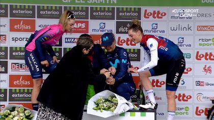 Wielrennen | Norsgaard krijgt na overwinning in Le Samyn champagnefles niet ontkurkt