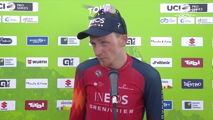 Geoghegan Hart po wygraniu 2. etapu Tour of the Alps