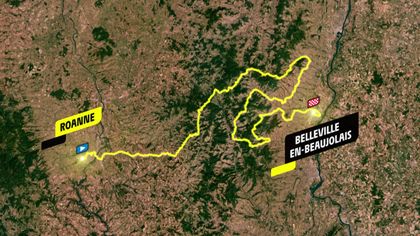 Stage 12 profile and route map: Roanne - Belleville-en-Beaujolais
