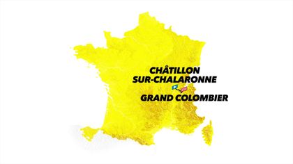 Stage 13 profile and route map: Chatillon-sur-Chalaronne - Grand Colombier