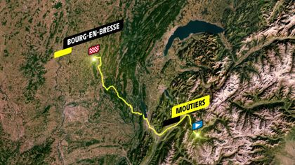 Stage 18 profile and route map: Moutiers - Bourg-en-Bresse