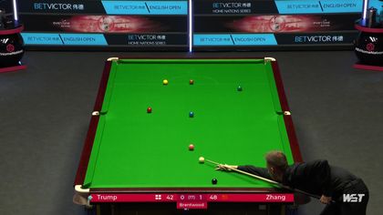 'Very fortunate' - Trump benefits from stroke of luck to take second frame v Zhang
