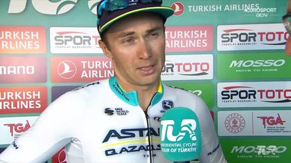 Aleksiej Łucenko po wygraniu 3. etapu Tour of Turkiye