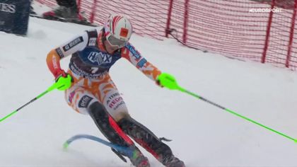 1. przejazd Vlhovej w slalomie w Kranjskiej Gorze