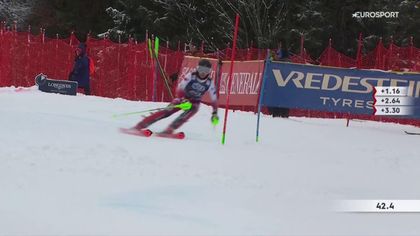 Przejazd Łuczak w slalomie w Kranjskiej Gorze