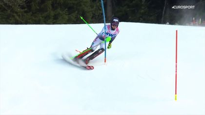 1. przejazd Steen Olsena w slalomie w Wengen