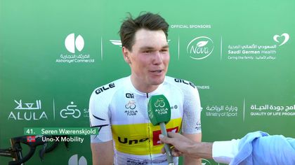 Soren Waerenskjold po wygraniu 2. etapu AlUla Tour