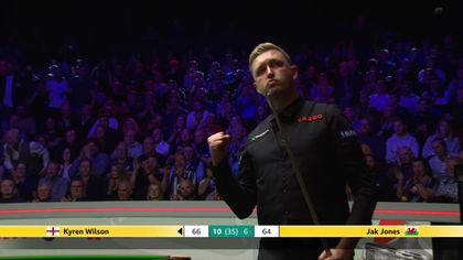 Wilson wins dramatic black-ball battle to take final frame of session two
