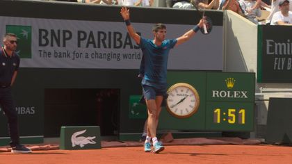 Shot of the French Open already? Thiem gives thumbs-up to tweener stunner