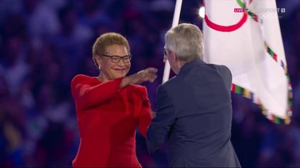 Paris hands Olympic flag over to Los Angeles for 2028 Games
