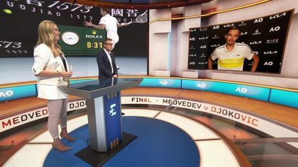 Daniil Medvedev in de Cube na de halve finale