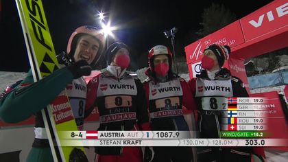 Austria gana la prueba de saltos por equipos y Alemania mantiene el liderato